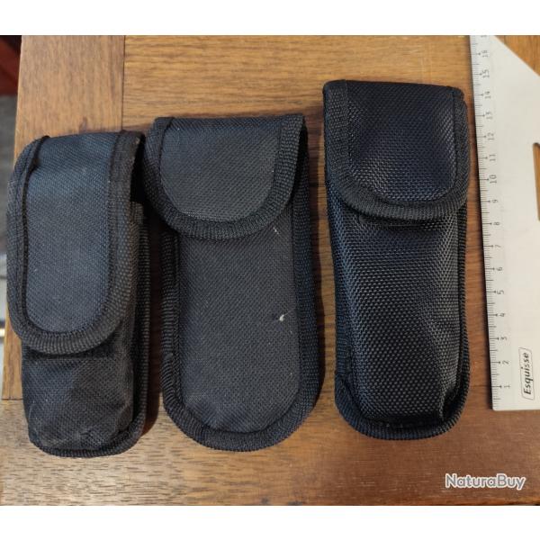 Lot 3 �tuis cordura pour couteaux pliants