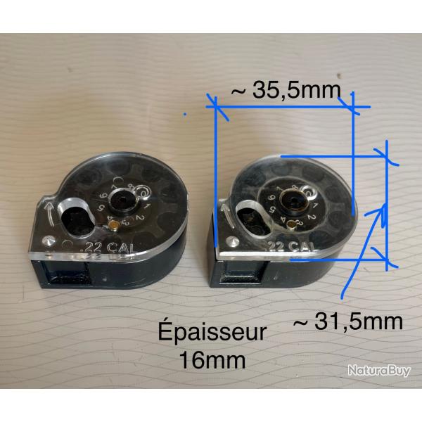 2 Chargeurs Benjamin Marauder Pistol BP 2220 Woods Walker cal 5.5mm