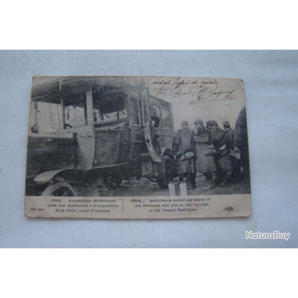 WW1 CROIX ROUGE AMBULANCE PRISE  AUX ALLEMANDS