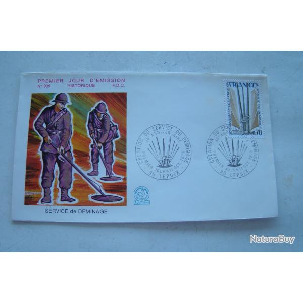 SERVICE DEMINAGE - 1� JOUR LEPUIX 11 OCTOBRE 1975 - FDC N 935