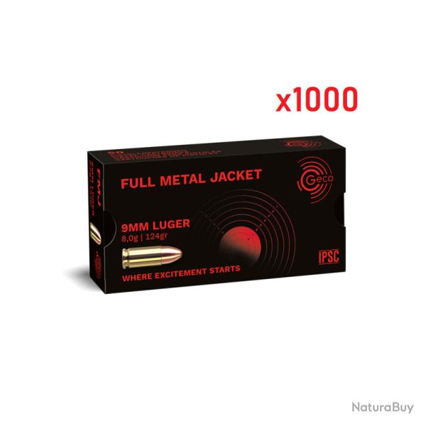 1000 munitions Geco 9mm 124GR FMJ