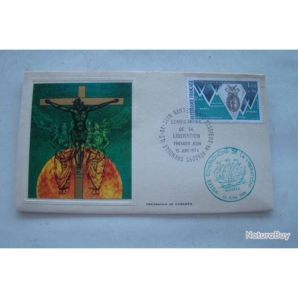 VILLES COMPAGNON LIBERATION PARIS GRENOBLE VASSIEUX NANTES - 1� JOUR  15 JUIN 1974