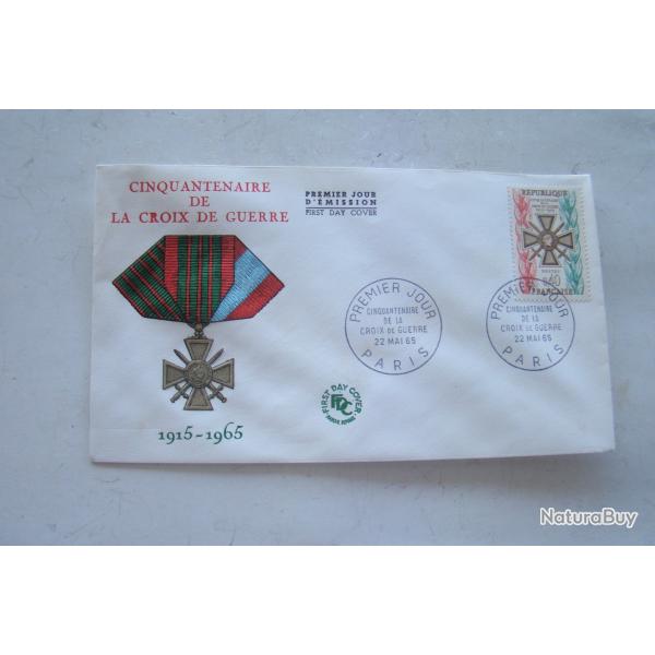 CINQUANTENAIRE CROIX GUERRE 1915 1965- 1� JOUR  PARIS 22 MAI 1965