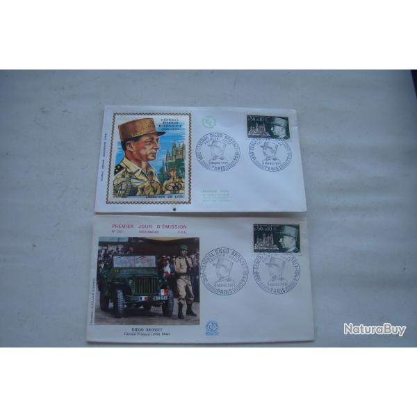 GENERAL BROSSET - 2 x 1� JOUR PARIS 6 MARS 1971 - FDC N� 751