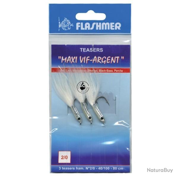 Teaser Flashmer Maxi Vif Argent 8cm Blanc