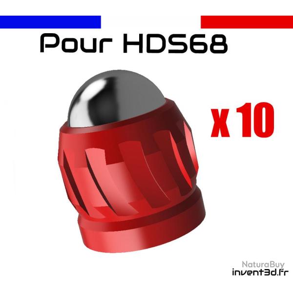 10 slugs pour HDS68 cal.68 Umarex bille 12mm poids 8g - Airsoft Rouge