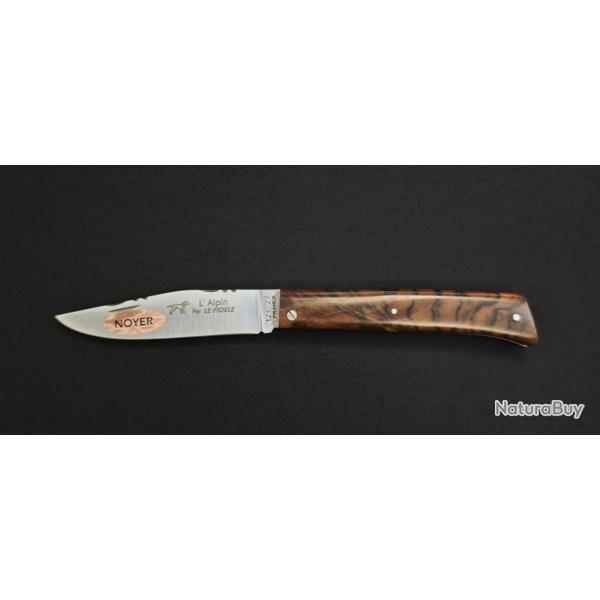 Couteau pliant l'Alpin par Le Fidle - Manche en noyer massif (ALPNO)