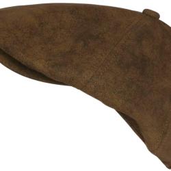 Beret Casquette Gavroche Cuir Marron Clair R&eacute;tro en Suedine Ajustable Nylro Taille unique Marron