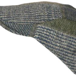 B&eacute;ret Casquette Bleue et Verte en Laine Patchwork Style Anglais Windsaur Taille unique Bleu