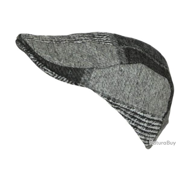 B�ret Casquette Grise et Noire en Laine Patchwork Style Anglais Windsaur Taille unique Gris