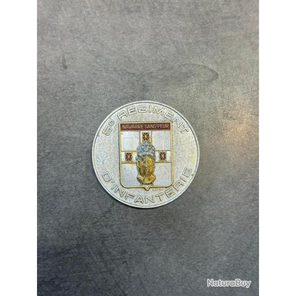 M�daille de table 5e r�giment d'infanterie arm�e de terre fran�aise "navarre sans peur"
