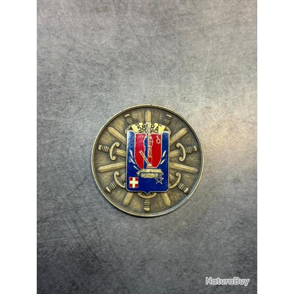M�daille de table 58e R�giment d'Artillerie Arm�e de Terre fran�aise