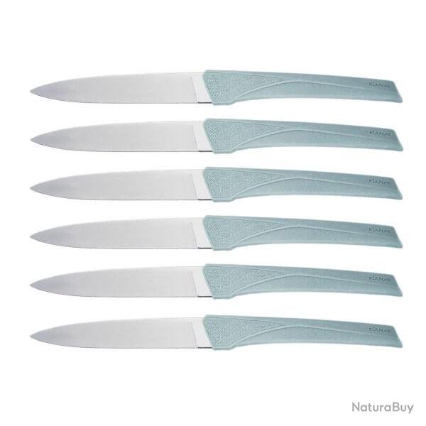 Coffret 6 couteaux de table Florinox "Kiana" vert sauge KIA6.S