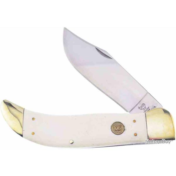 Couteau Hen & Rooster Lame Acier 4116 German Manche Os Blanc Slip Joint HRI341WSB