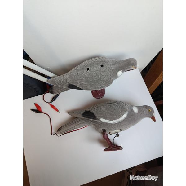 Lot de 2 pigeons lectriques floqus picoreur