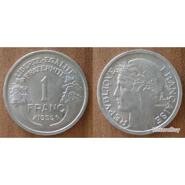 France 1 Franc 1959 Morlon Piece Aluminium De Francs