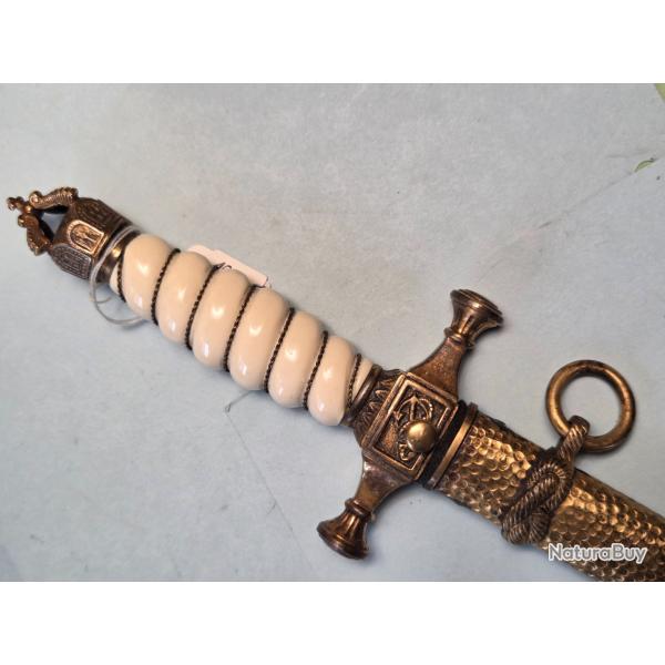 Une tres belle dague Marine Imp�riale 1er Model De  Alcoso Double gravure de la lame fourreau matel�