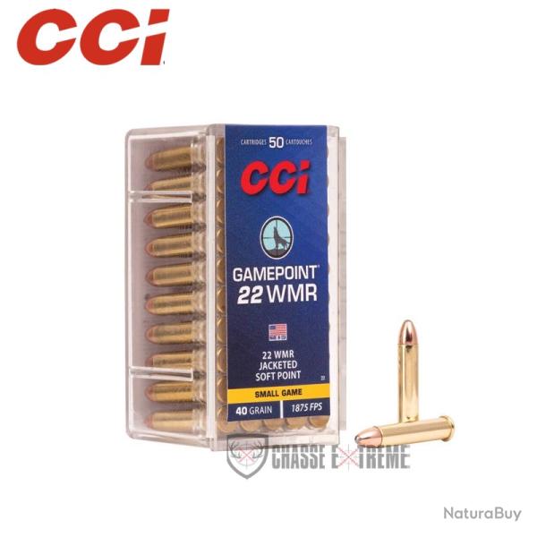 50 Munitions CCI Gaimpoint 40Gr Cal 22 Wmr JSP