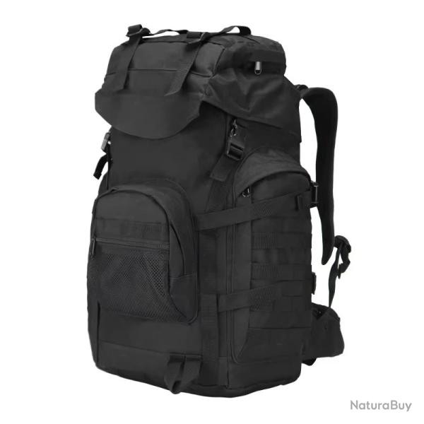 Sac  Dos Tactique Militaire Molle 60L Nylon Etanche Grande Capacit Randonne Chasse plein air Noir