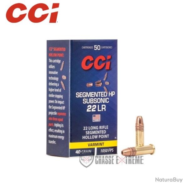 50 Munitions CCI Segmented Hp 40GR Cal 22lr Sub-Sonic