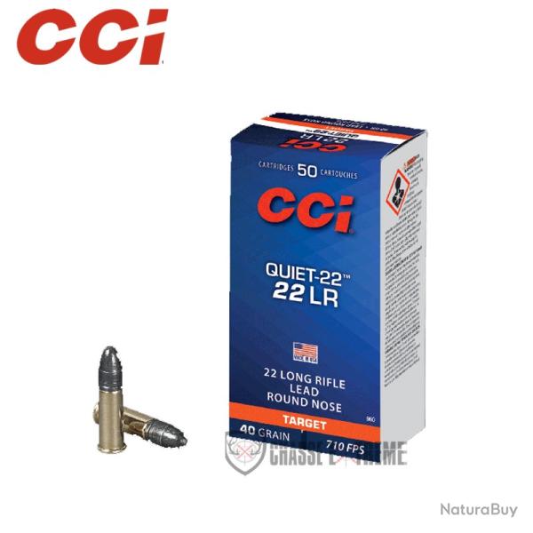 50 Munitions CCI Quiet-22 40Gr Cal 22 Lr