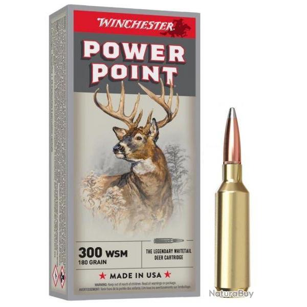 Boite de munition Winchester Power Point 300 WSM 180GR x20