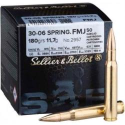 Boite de munition Sellier Bellot 30/06 Spring FMJ 180GR 11.7G x500