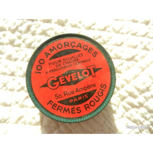 ancienne bote neuve non ouverte de100 amorages Gvelot ferms rougis