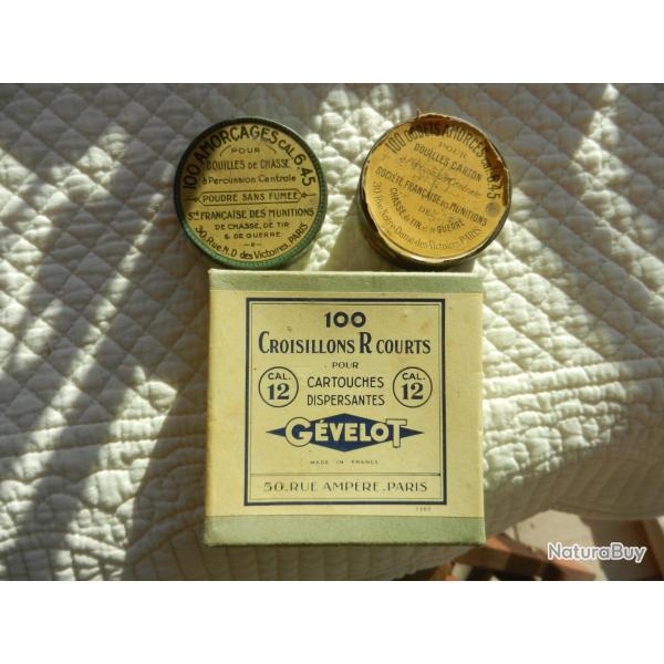 lot de 3 boites vides anciennes pour cartouches de chasse