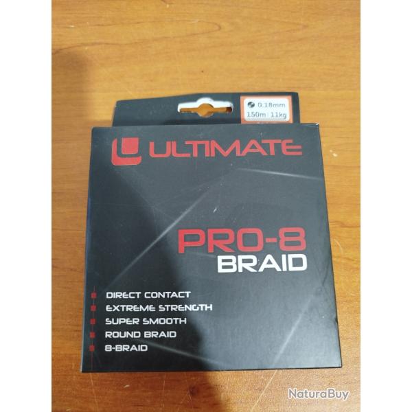 Tresse ultimate orange fluo 0,18mm