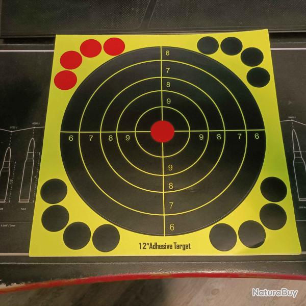 10 CIBLES RACTIVES AUTOCOLLANTES AVEC PATCHES GRANDE TAILLE