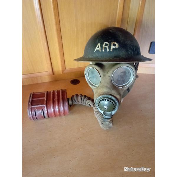 Casque et masque gaz ww2 anglais