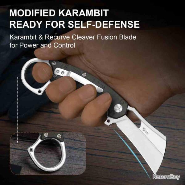Couteau Karambit Kizer Dodo Lame Acier Nitro-V Manche Richlite Liner Lock KIV2702A1
