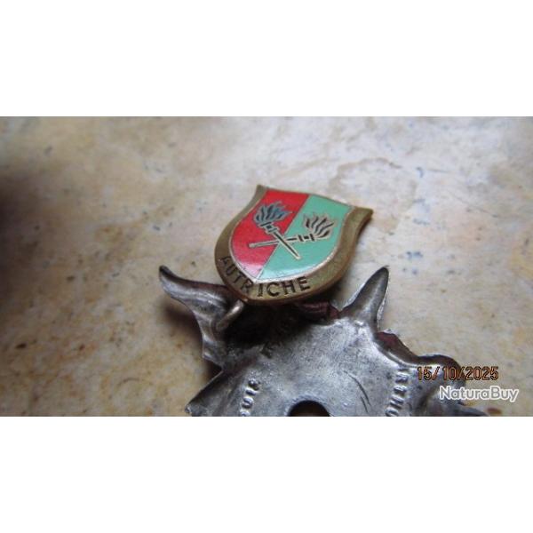 insigne rare marqu� FF AUTRICHE Service des Essences �cu viss� sans fab support AB