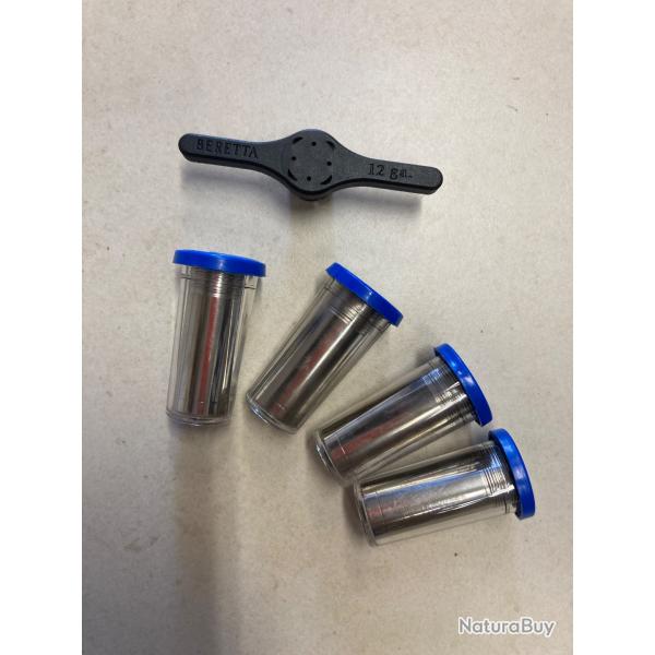Lot de 4 chokes + cl BERETTA urika cal.12