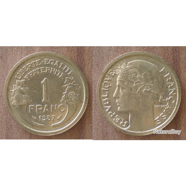 France 1 Franc 1937 Morlon Piece Tete de Laurier Francs