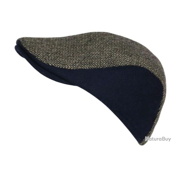 B�ret Casquette Bleue marine en Laine Mode Anglaise Tweed R�glable Morytz Taille unique Bleu