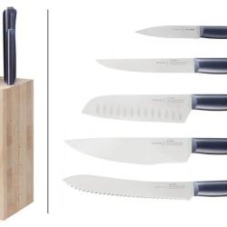 Opinel, Bloc Couteaux Intempora (5 pi&egrave;ces) - Bois de H&ecirc;tre & Lames Inox Sandvik