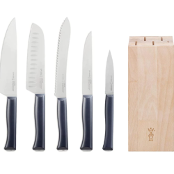 Opinel Intempora - Bloc en H&ecirc;tre et 5 Couteaux de Cuisine