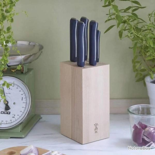 Bloc Couteaux Opinel Intempora (5 pi�ces) - Bois de H�tre & Lames Inox Sandvik