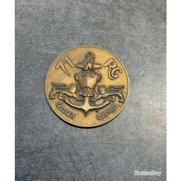 M�daille de table militaire fran�ais 71e R�giment