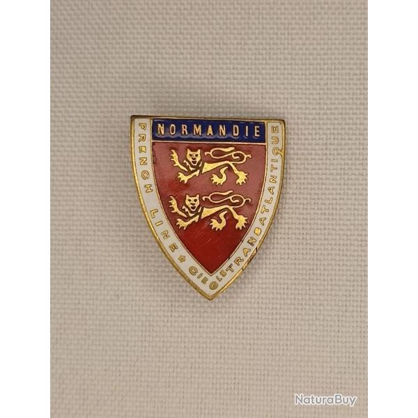 Rare insigne paquebot NORMANDIE Transatlantique Line 30/40