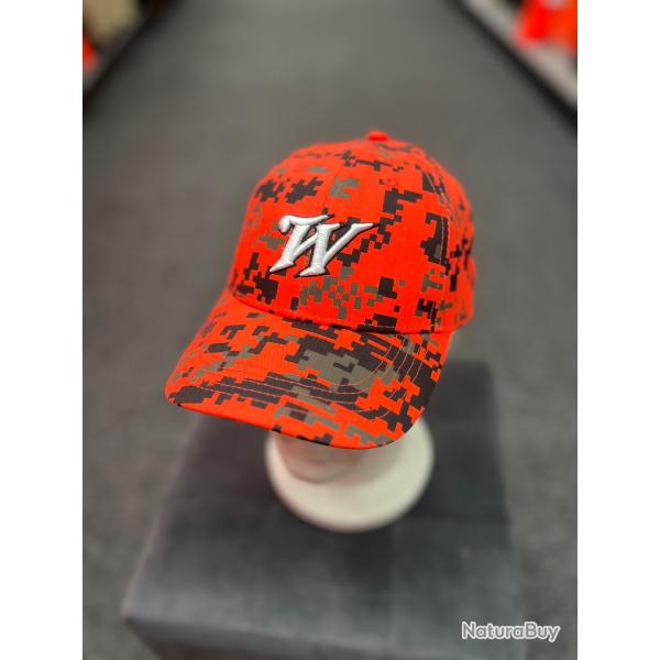 CASQUETTE WINCHESTER ORANGE SIGNE BLANC