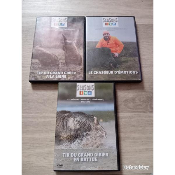 Lot de 3 DVD seasons chasse au grand gibier
