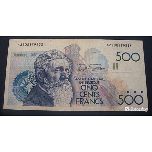 Belgique billet de 500 francs (Constantin Meunier)