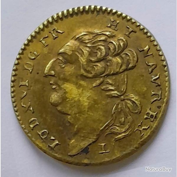 Jeton LOUIS XVI n.d.vers Der anker wachet das glik lachet Avec L sous le Buste 1783-1789 Nuremberg