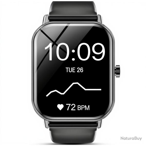 Montre Connect�e 1.85"HD Appel Bluetooth 110+ Sports Cardio SpO2 Sommeil Podom�tre IP68 H/F