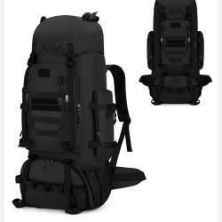 Sac &agrave; Dos Tactique et Militaire de 90L Grande Capacit&eacute; pour Chasse, Randonn&eacute;e & Alpinisme Noir