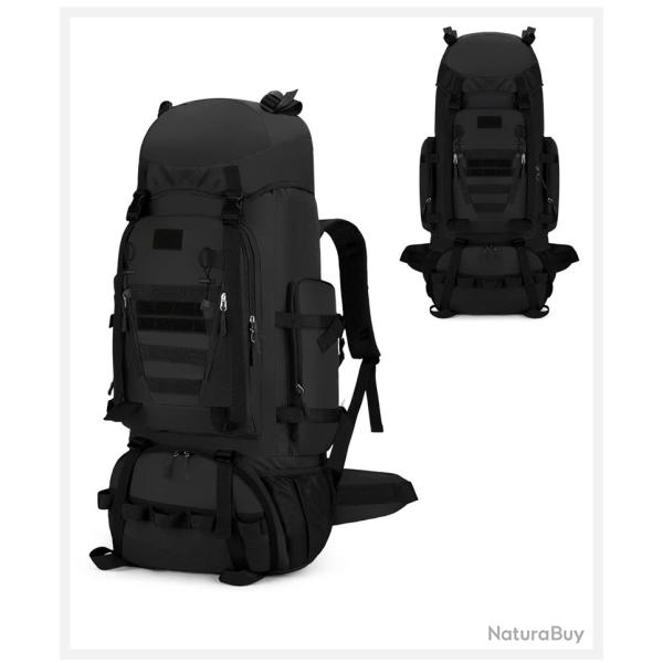 Sac  Dos Tactique et Militaire de 90L Grande Capacit pour Chasse, Randonne & Alpinisme Noir