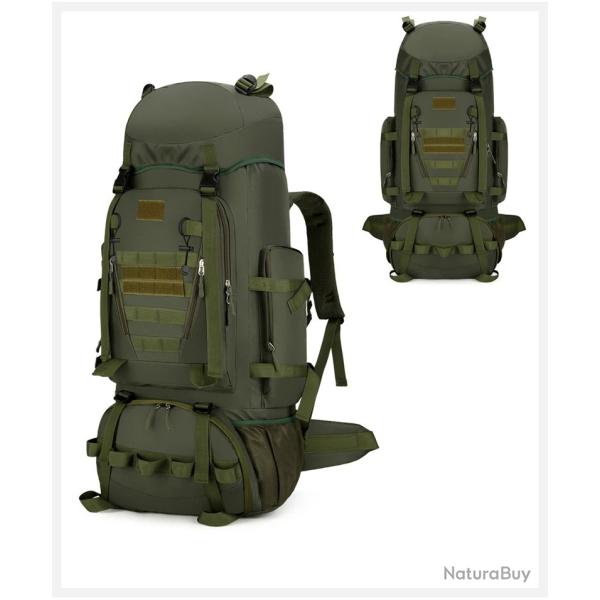 Sac  Dos Tactique et Militaire de 90L Grande Capacit pour Chasse, Randonne & Alpinisme Vert